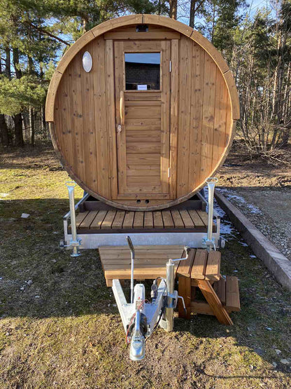 Mobile Barrel Sauna Bespoke & Custom Options Available - Nuovo Luxury - Mobile Sauna