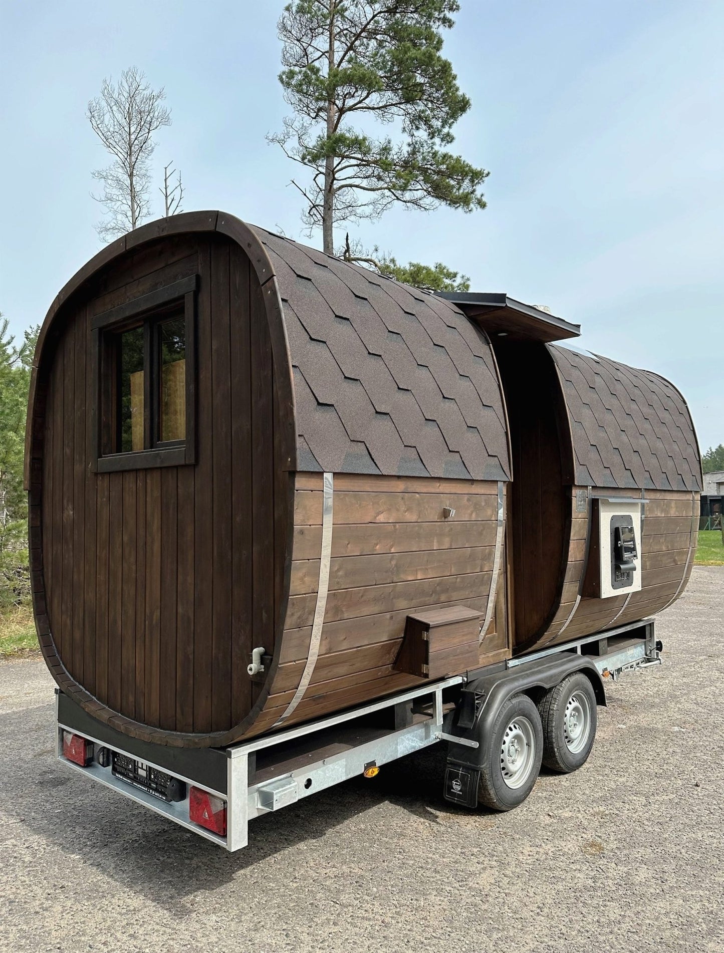 Mobile Barrel Sauna Bespoke & Custom Options Available - Nuovo Luxury - Mobile Sauna