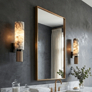 Modern Alabaster Wall Sconce — Marble Wall & Corridor Lighting - Nuovo Luxury - Chandeller
