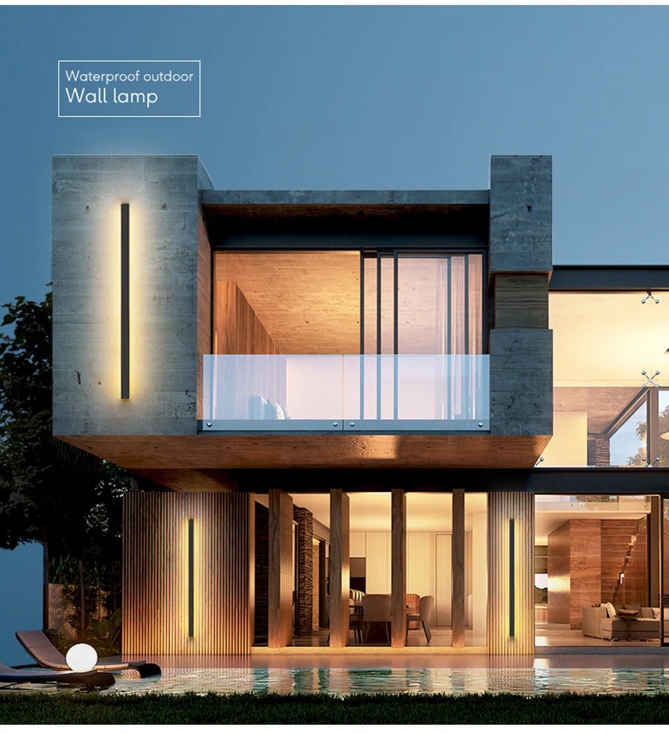 Modern Outdoor LED Wall Light – Long Vertical, Dimmable & Colour Change - Nuovo Luxury - 