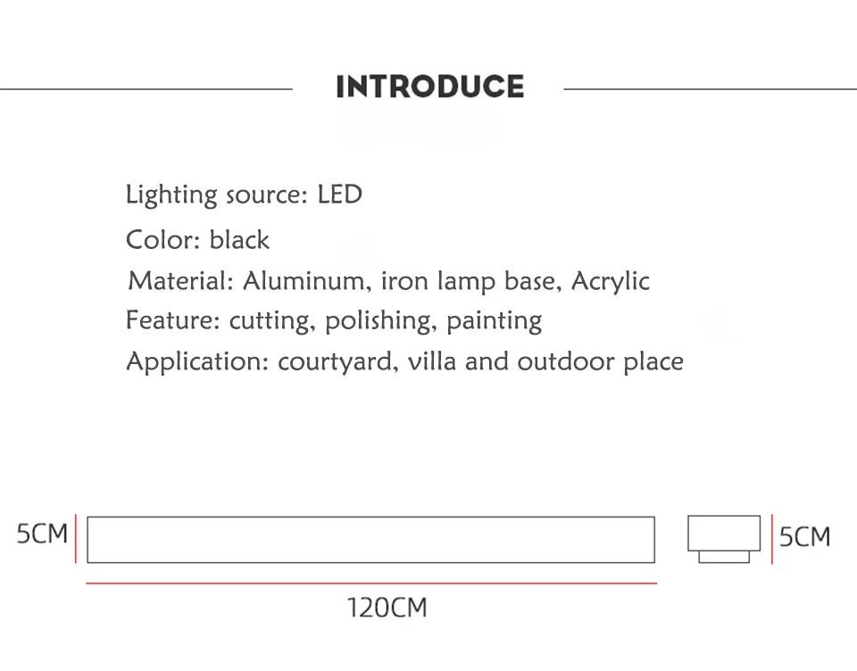 Modern Outdoor LED Wall Light – Long Vertical, Dimmable & Colour Change - Nuovo Luxury - 
