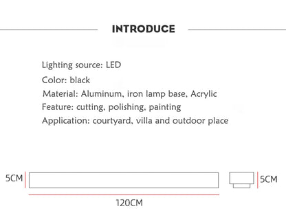 Modern Outdoor LED Wall Light – Long Vertical, Dimmable & Colour Change - Nuovo Luxury - 