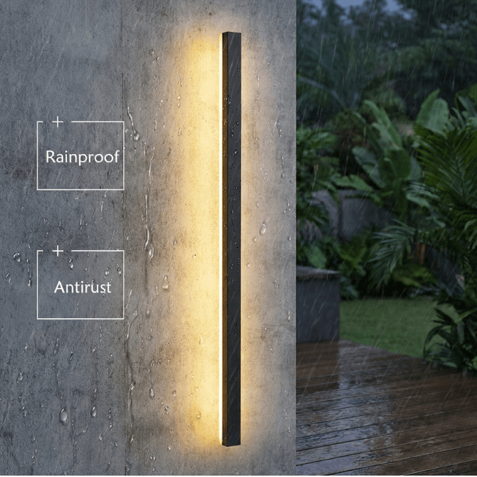 Modern Outdoor LED Wall Light – Long Vertical, Dimmable & Colour Change - Nuovo Luxury - 