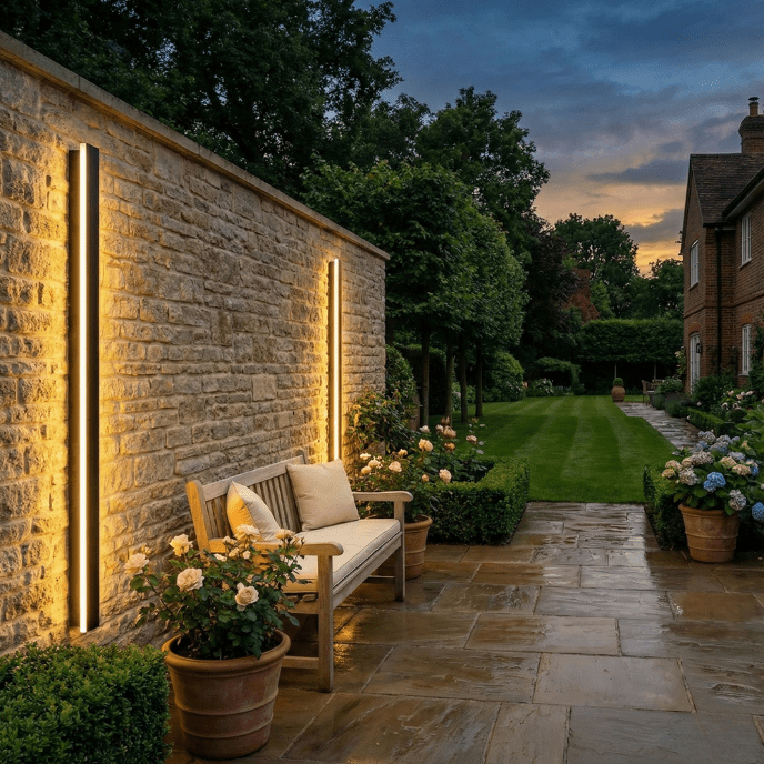 Modern Outdoor LED Wall Light – Long Vertical, Dimmable & Colour Change - Nuovo Luxury - 