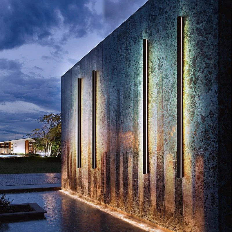 Modern Outdoor LED Wall Light – Long Vertical, Dimmable & Colour Change - Nuovo Luxury - 