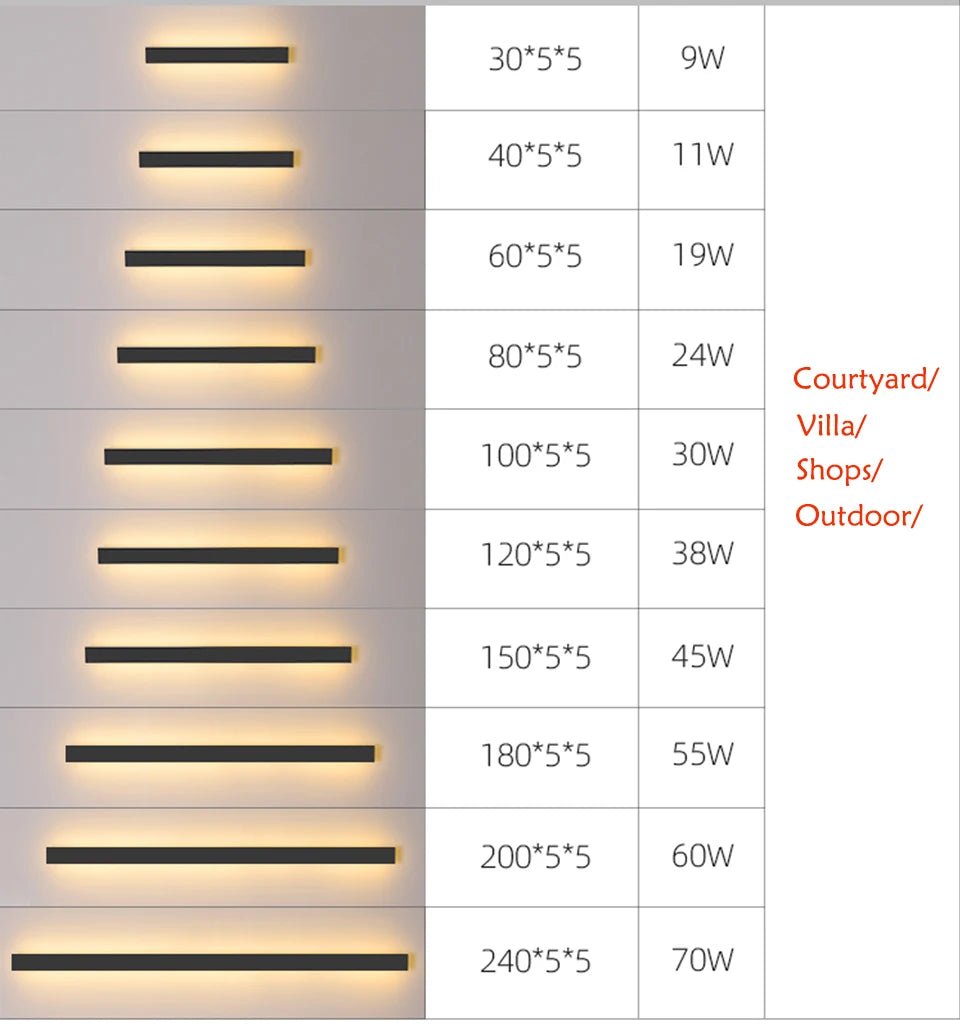 Modern Outdoor LED Wall Light – Long Vertical, Dimmable & Colour Change - Nuovo Luxury - 