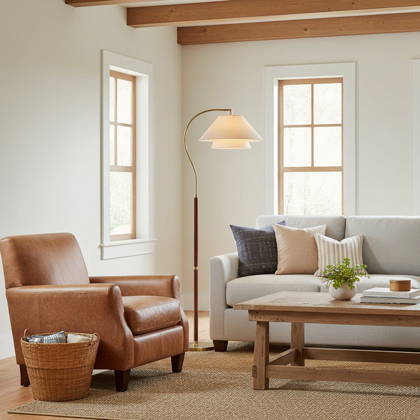 Arco Twin-Shade Floor Lamp