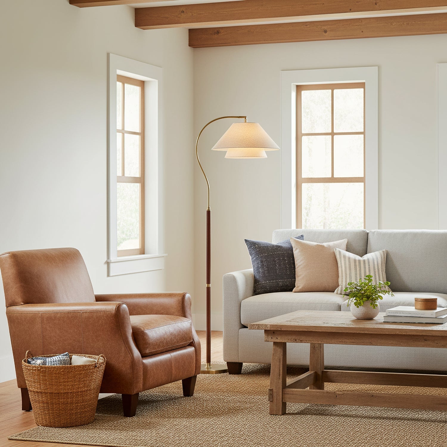 Arco Twin-Shade Floor Lamp