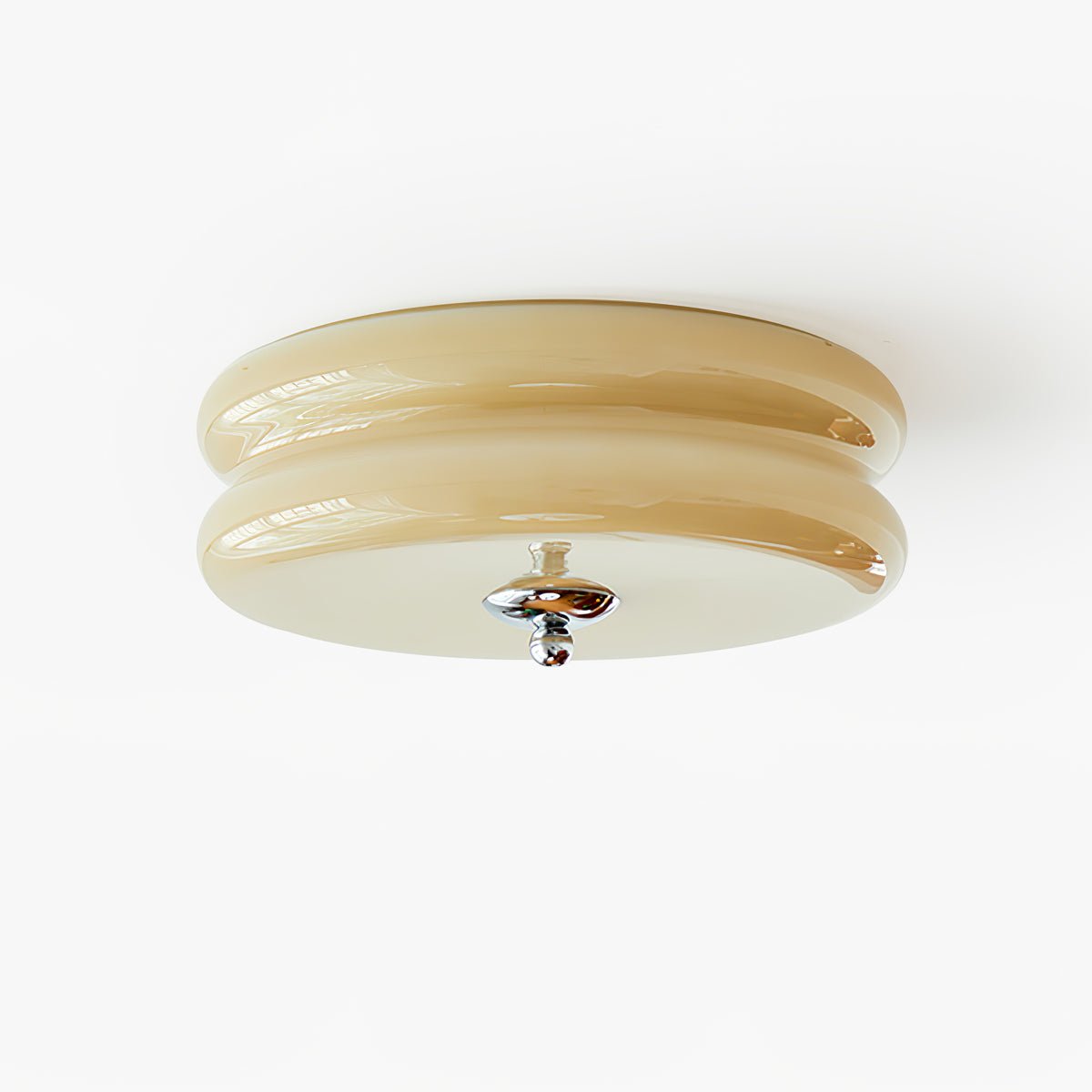 Aria Ribbed Glass Flush Ceiling Light
