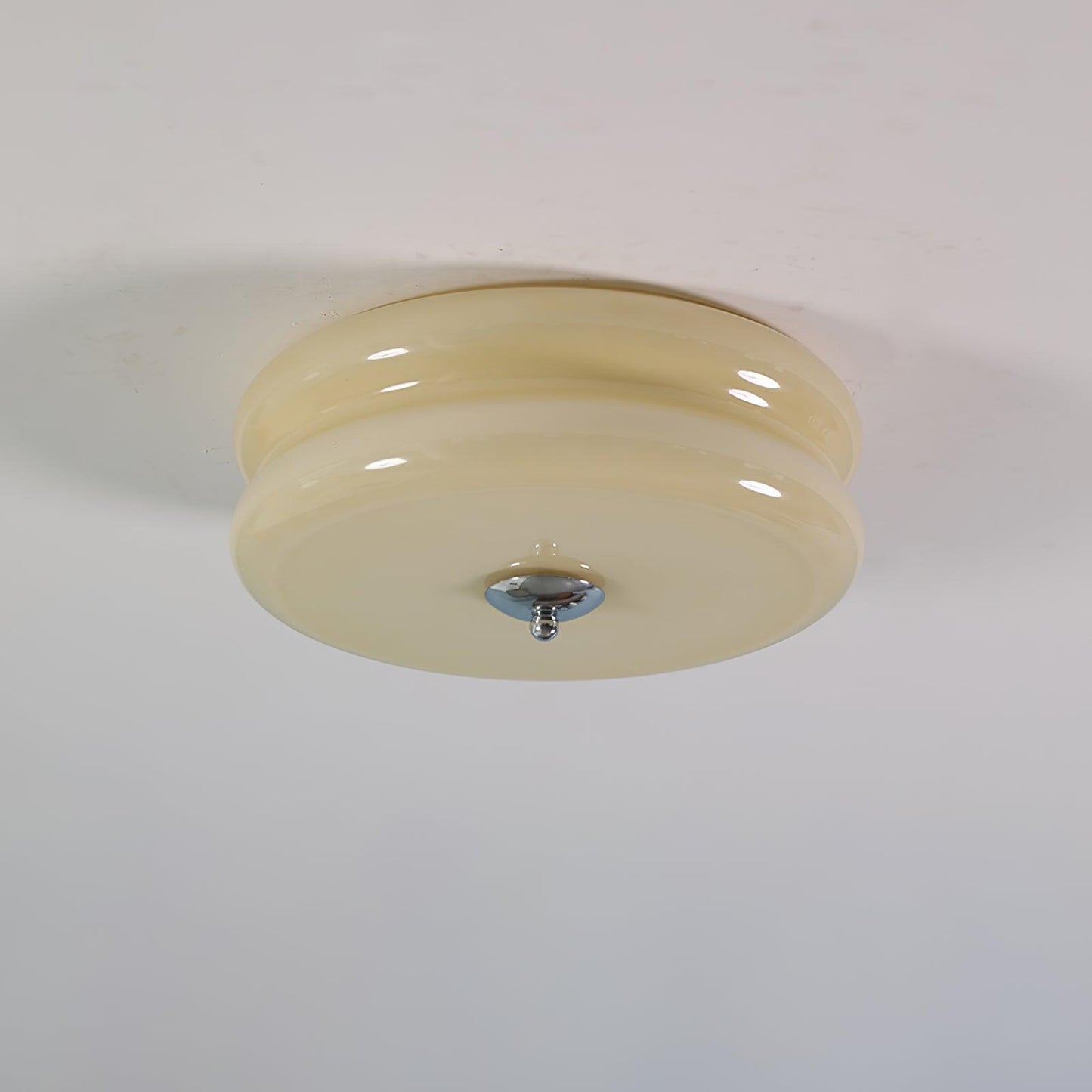 Aria Ribbed Glass Flush Ceiling Light