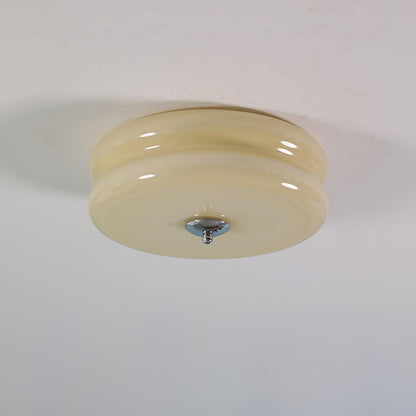 Aria Ribbed Glass Flush Ceiling Light