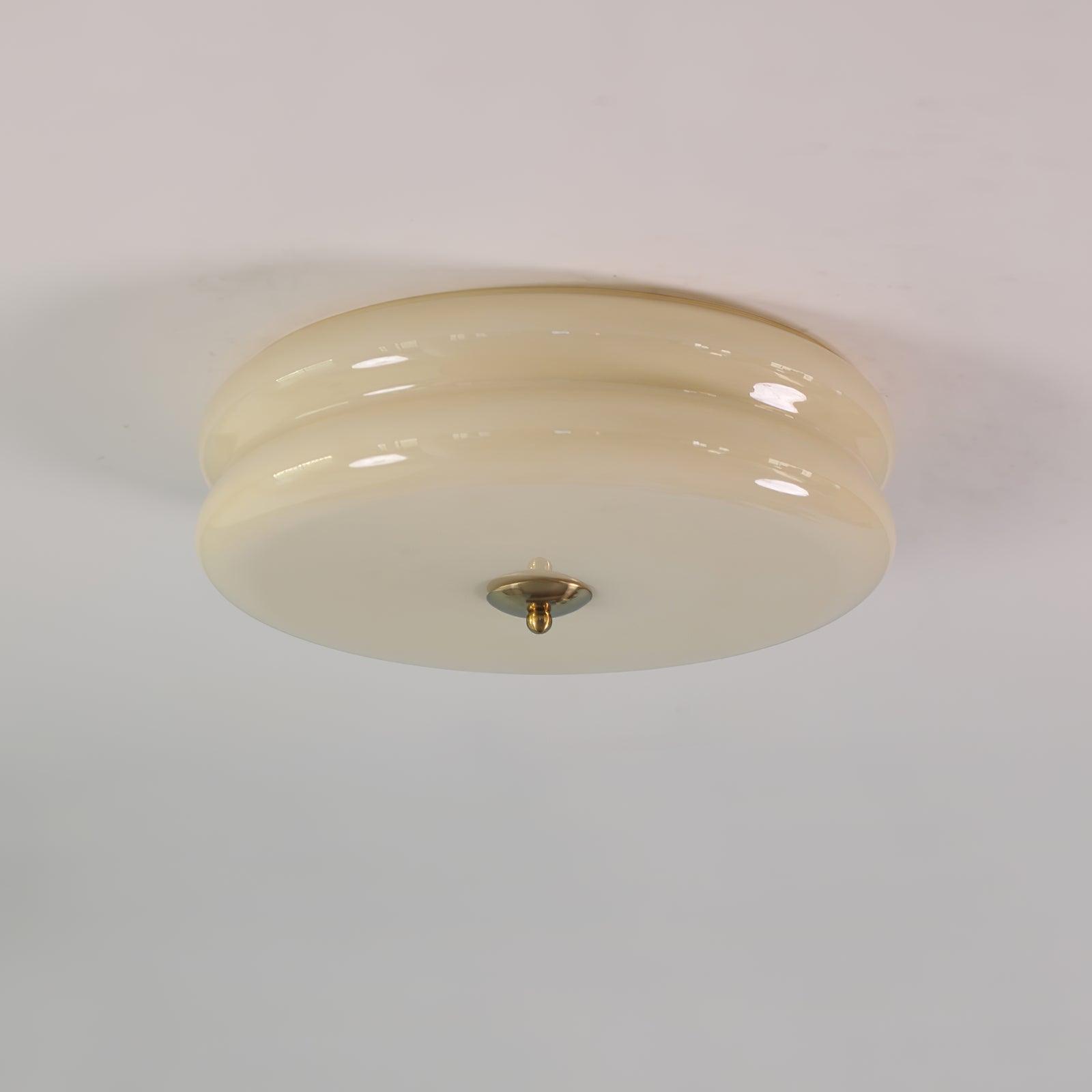 Aria Ribbed Glass Flush Ceiling Light