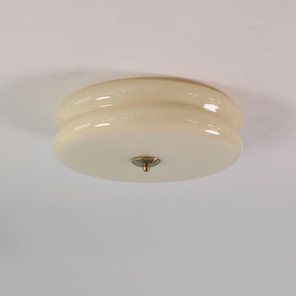 Aria Ribbed Glass Flush Ceiling Light