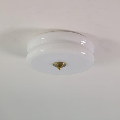 Aria Ribbed Glass Flush Ceiling Light