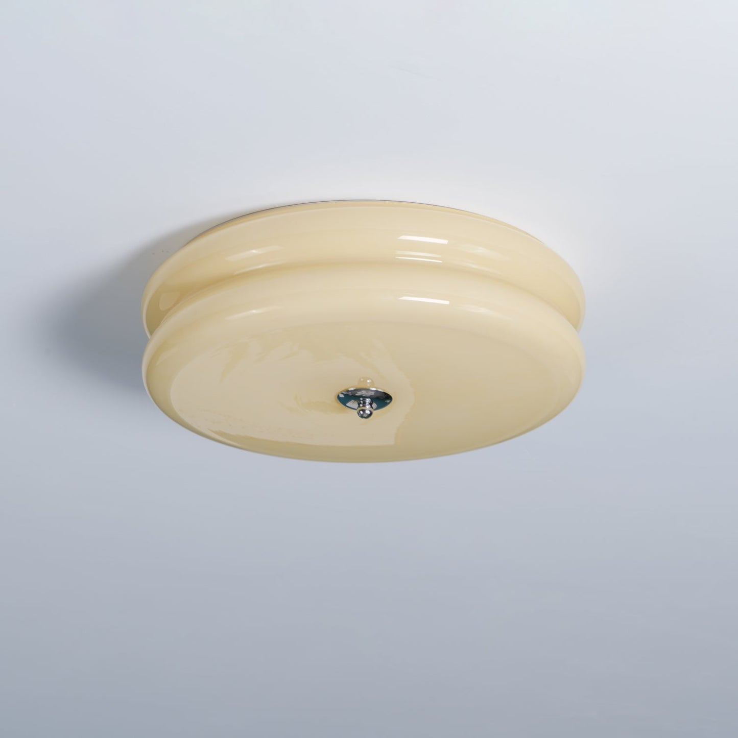 Aria Ribbed Glass Flush Ceiling Light