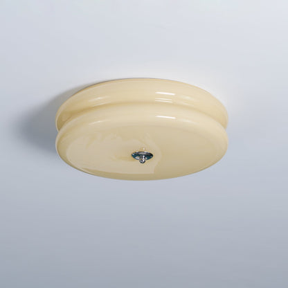 Aria Ribbed Glass Flush Ceiling Light