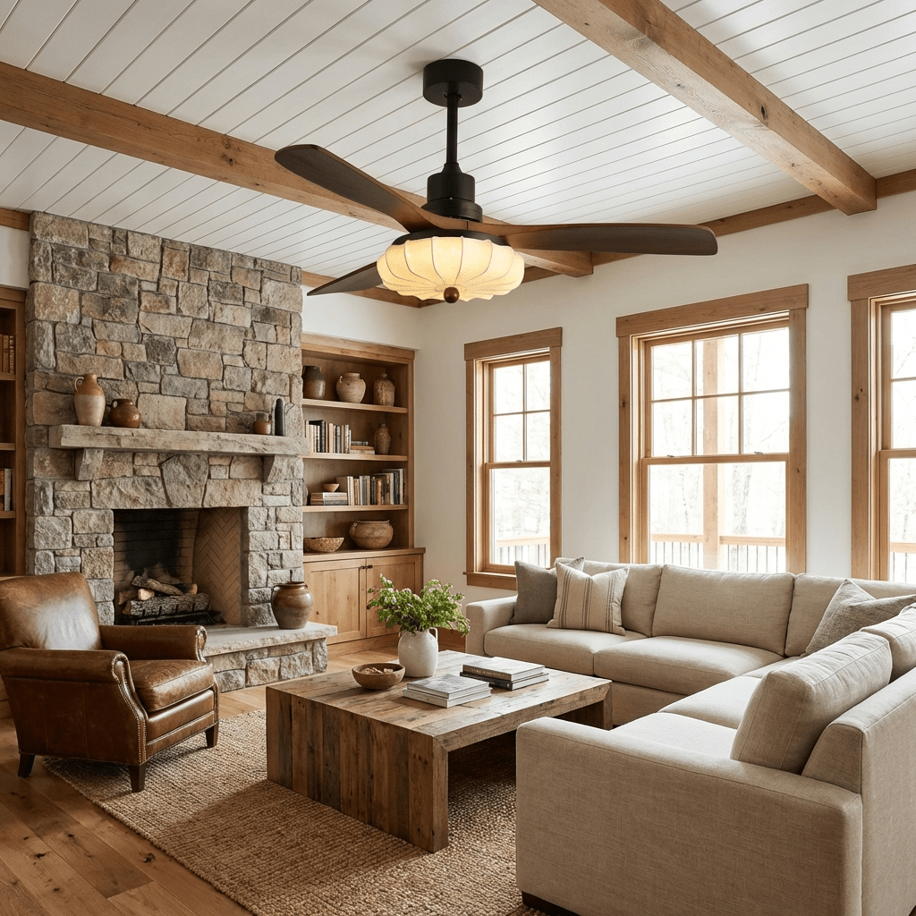 Fiore Wood Blade Ceiling Fan Light
