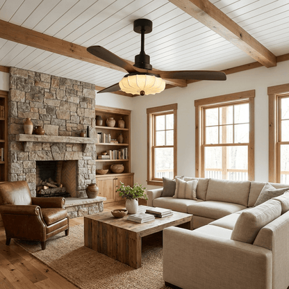 Fiore Wood Blade Ceiling Fan Light