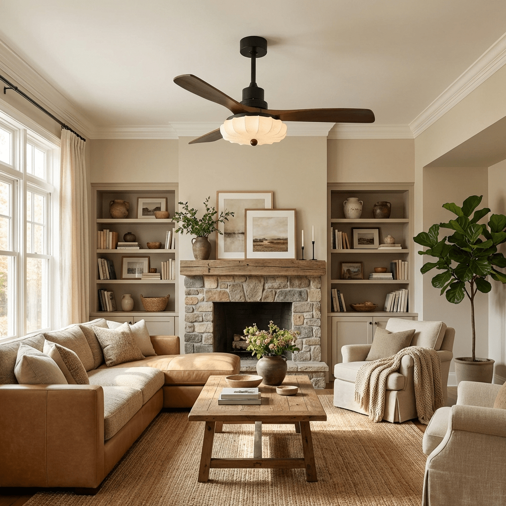 Fiore Wood Blade Ceiling Fan Light
