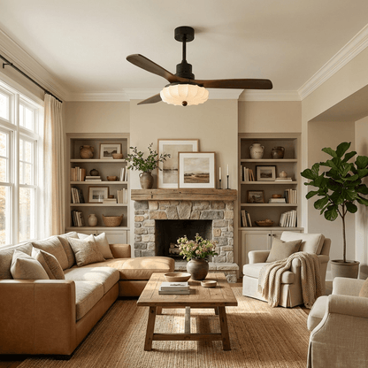 Fiore Wood Blade Ceiling Fan Light