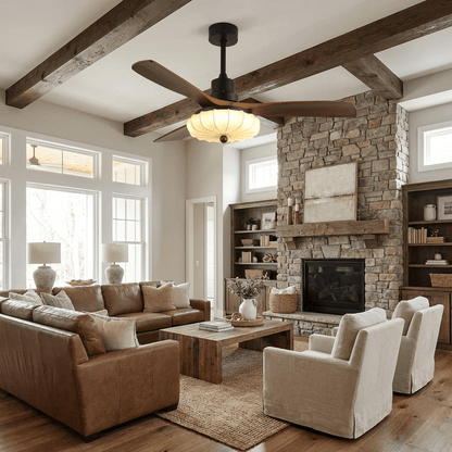 Fiore Wood Blade Ceiling Fan Light