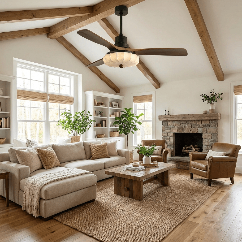 Fiore Wood Blade Ceiling Fan Light