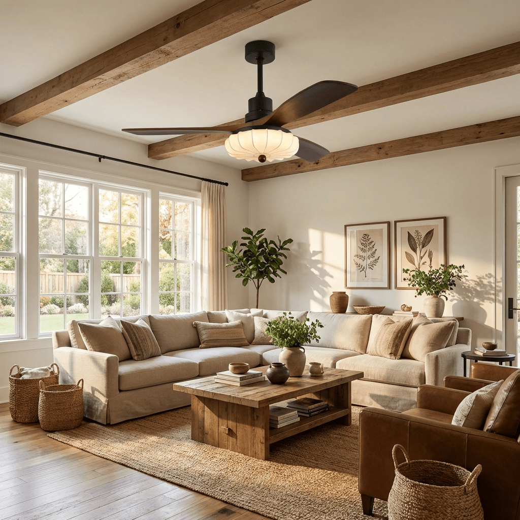 Fiore Wood Blade Ceiling Fan Light
