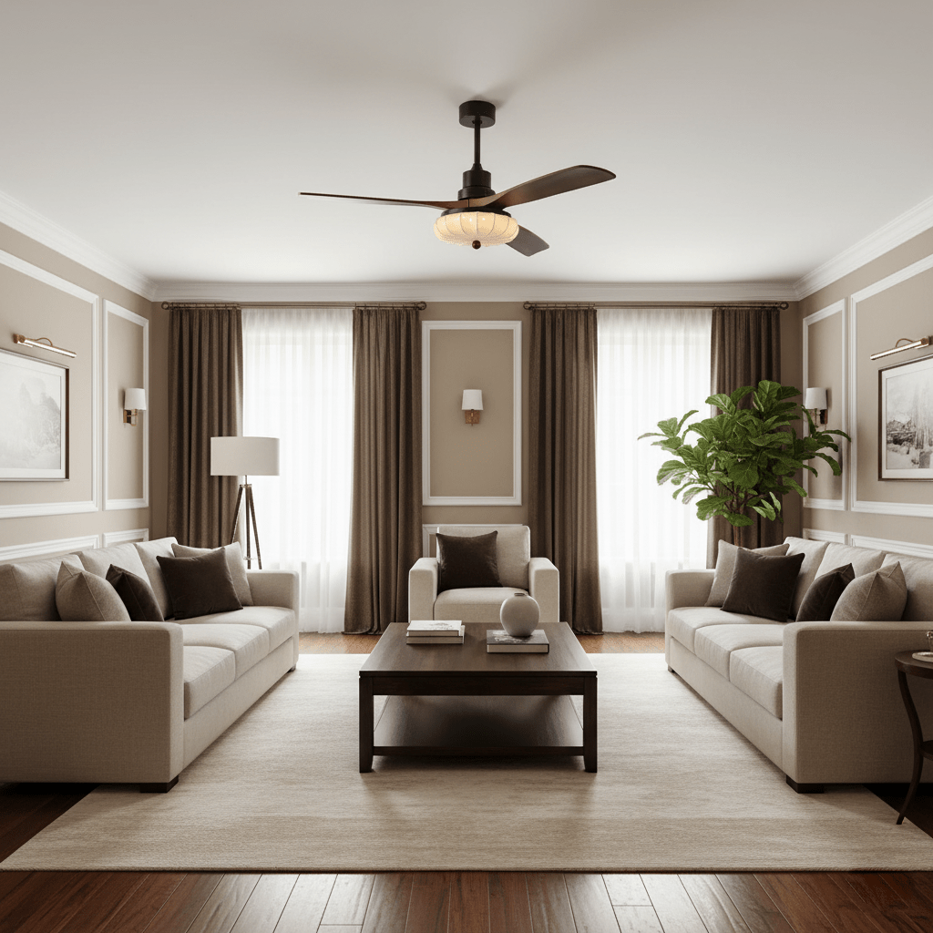 Fiore Wood Blade Ceiling Fan Light