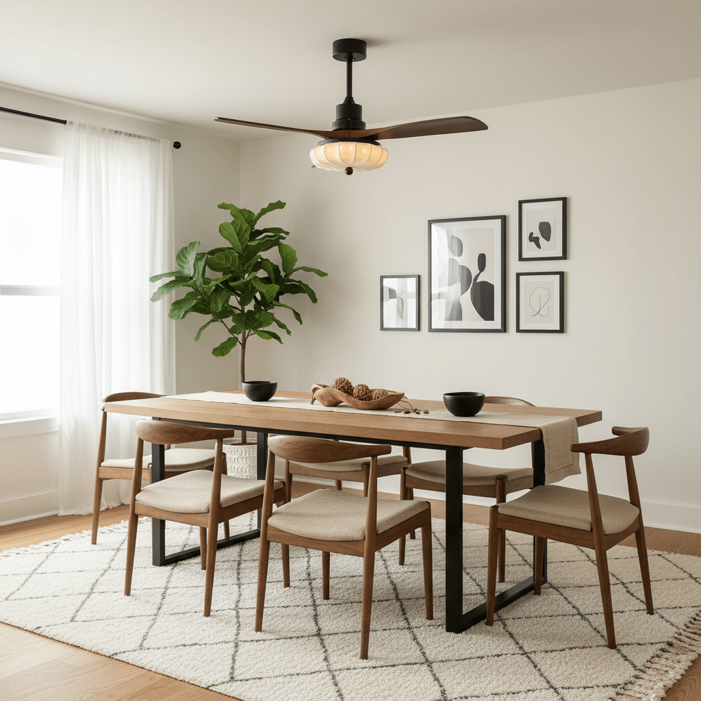Fiore Wood Blade Ceiling Fan Light