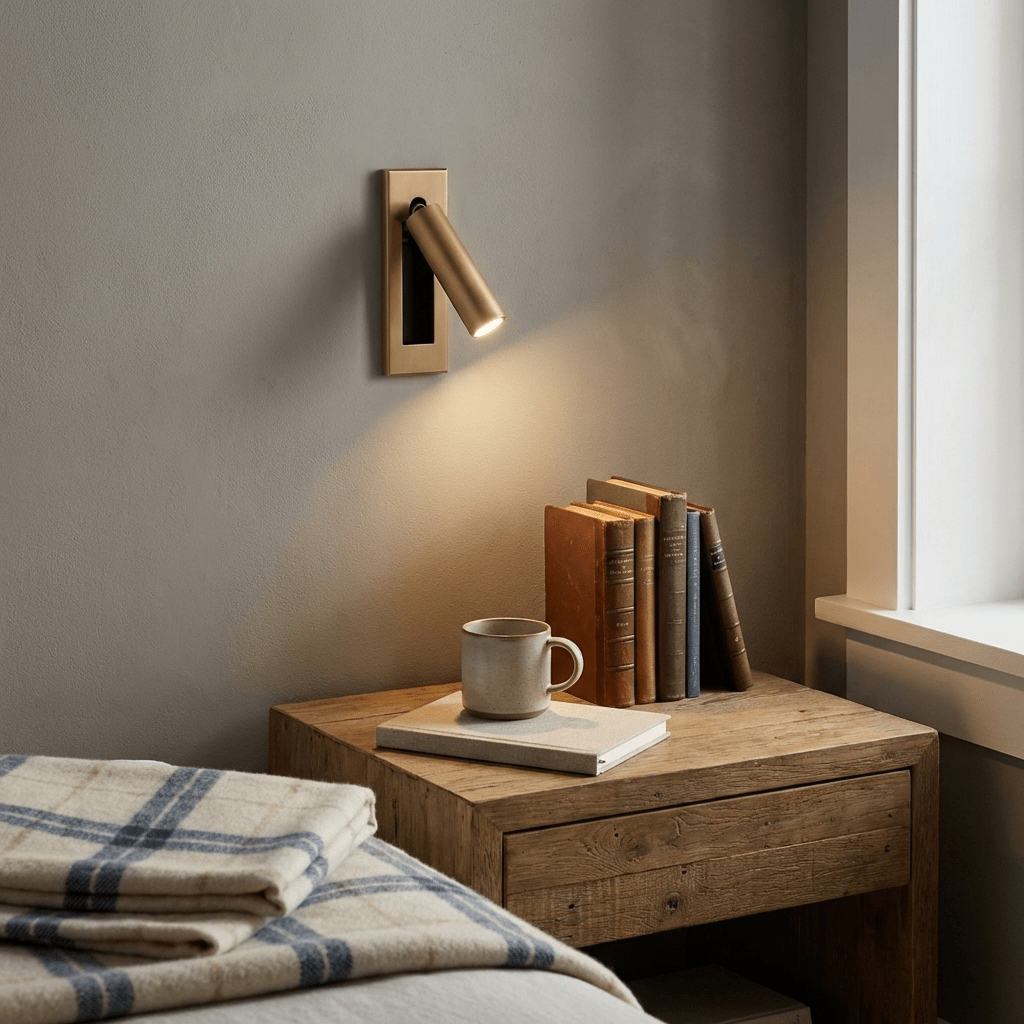 Fold Recessed Bedside Reading Light