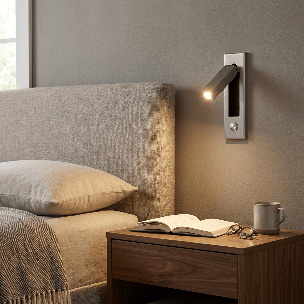 Fold Recessed Bedside Reading Light