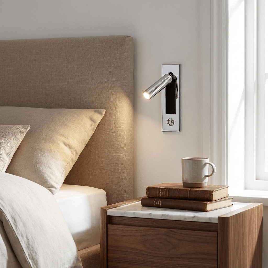 Fold Recessed Bedside Reading Light