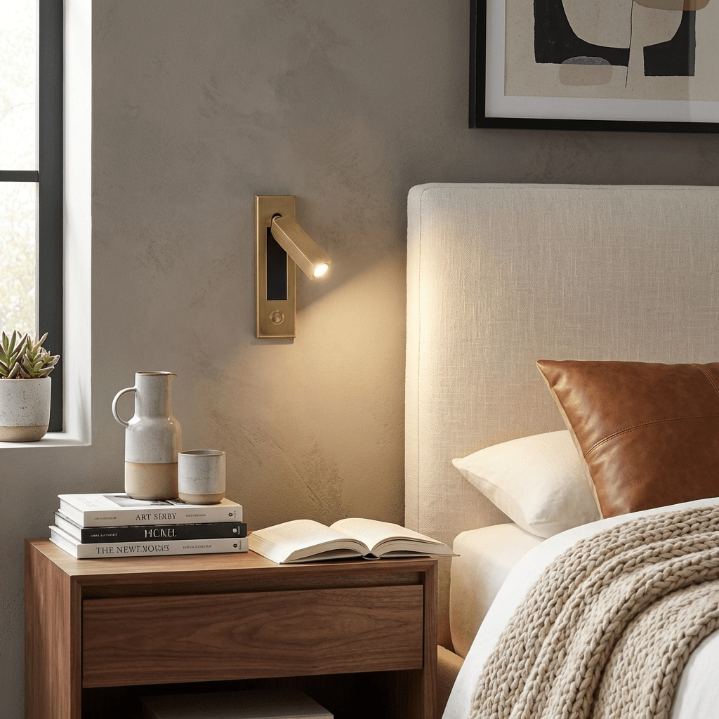 Fold Recessed Bedside Reading Light