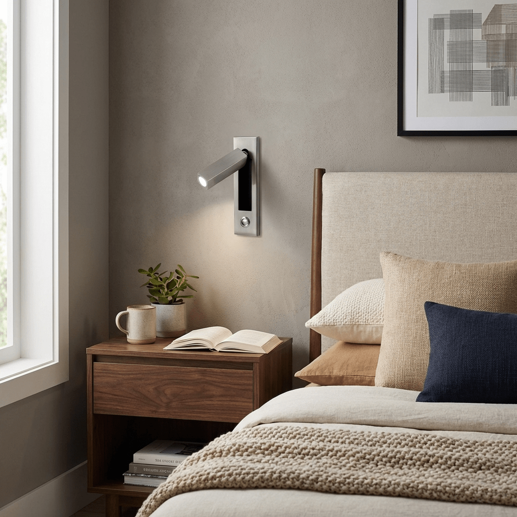 Fold Recessed Bedside Reading Light