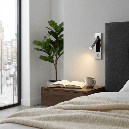 Fold Recessed Bedside Reading Light