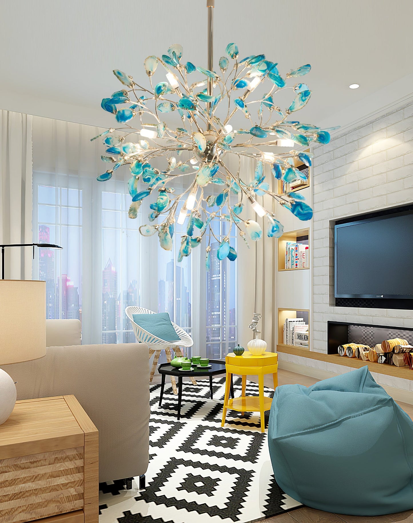 Pietra Agate Slice Chandelier