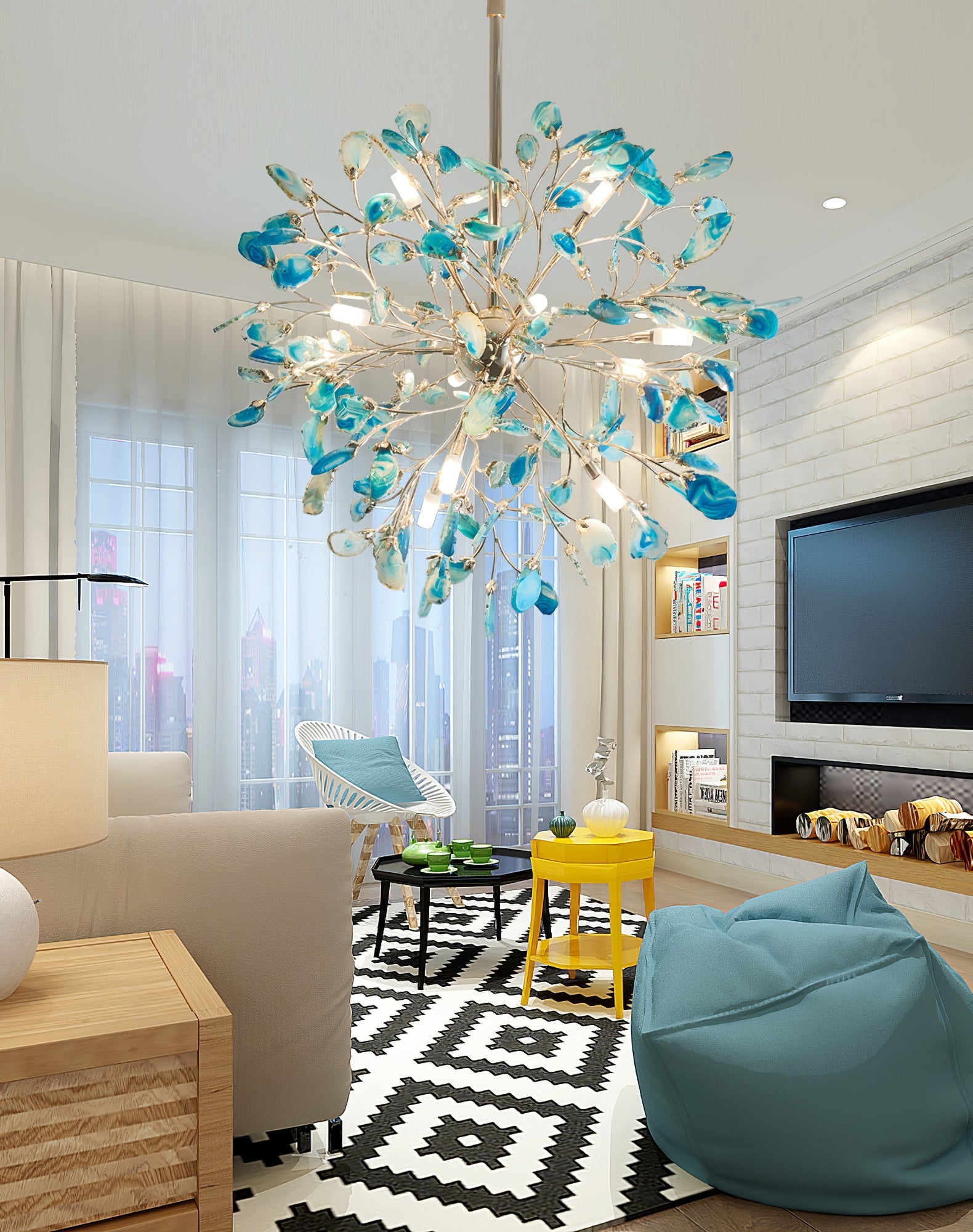 Pietra Agate Slice Chandelier