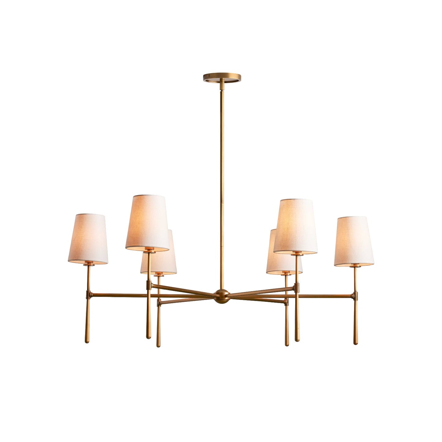 Torcia Brass and Linen Chandelier
