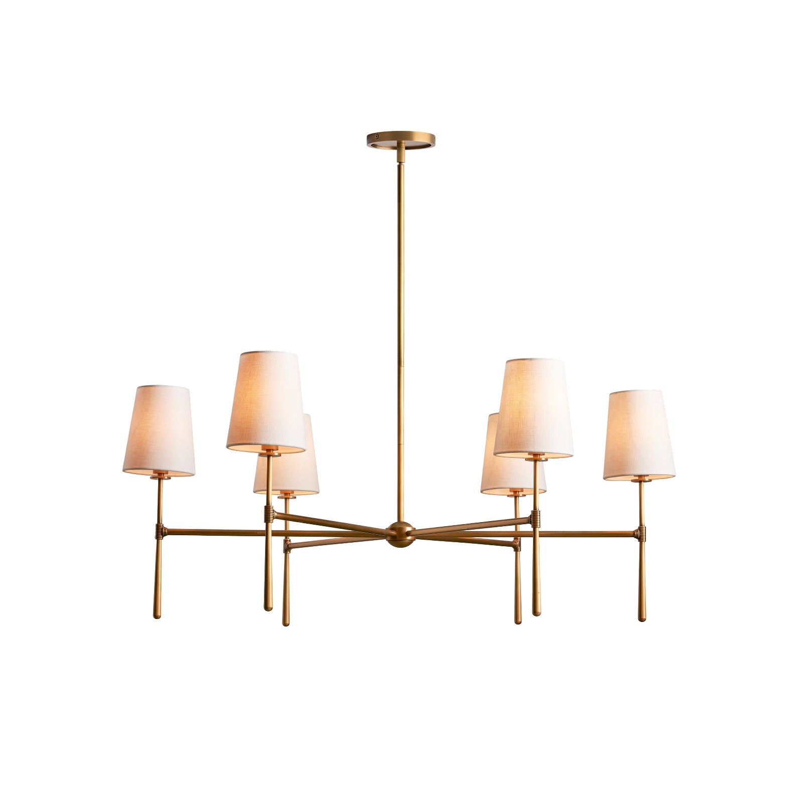 Torcia Brass and Linen Chandelier