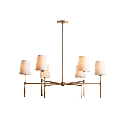 Torcia Brass and Linen Chandelier
