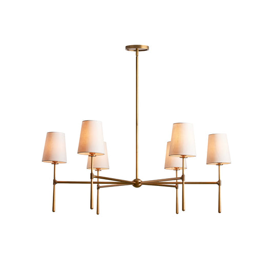 Torcia Brass and Linen Chandelier