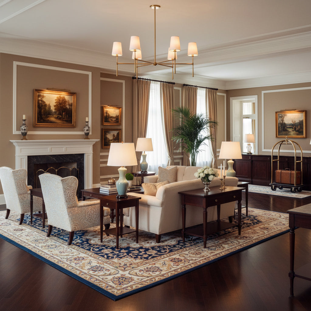 Torcia Brass and Linen Chandelier