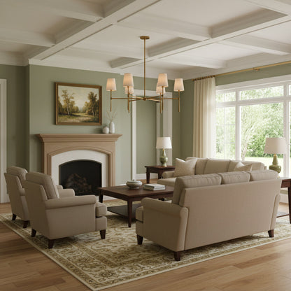Torcia Brass and Linen Chandelier