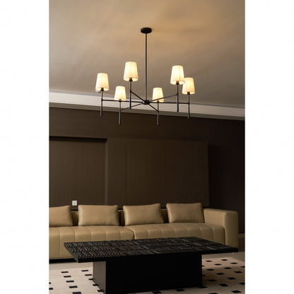 Torcia Brass and Linen Chandelier