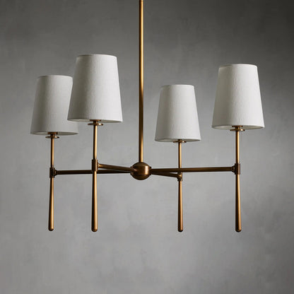 Torcia Brass and Linen Chandelier