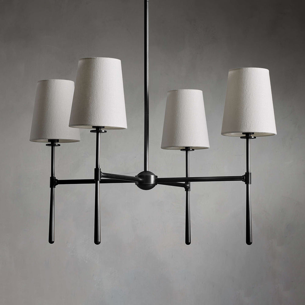 Torcia Brass and Linen Chandelier