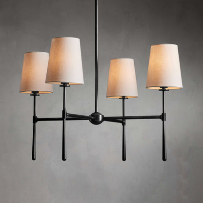 Torcia Brass and Linen Chandelier