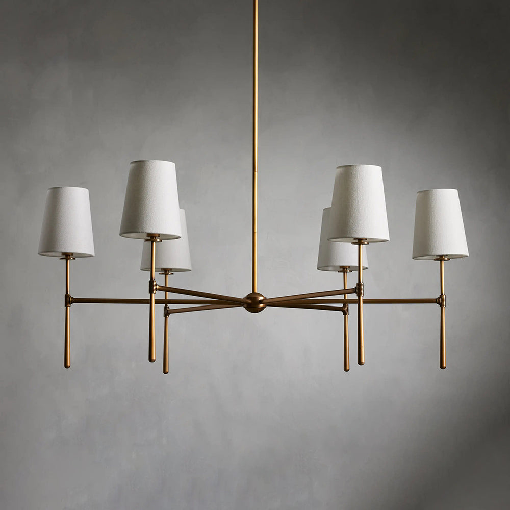 Torcia Brass and Linen Chandelier