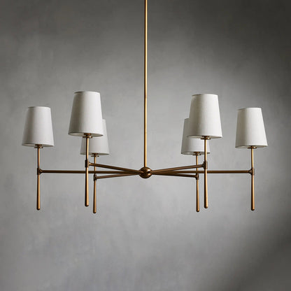 Torcia Brass and Linen Chandelier