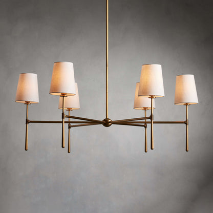 Torcia Brass and Linen Chandelier